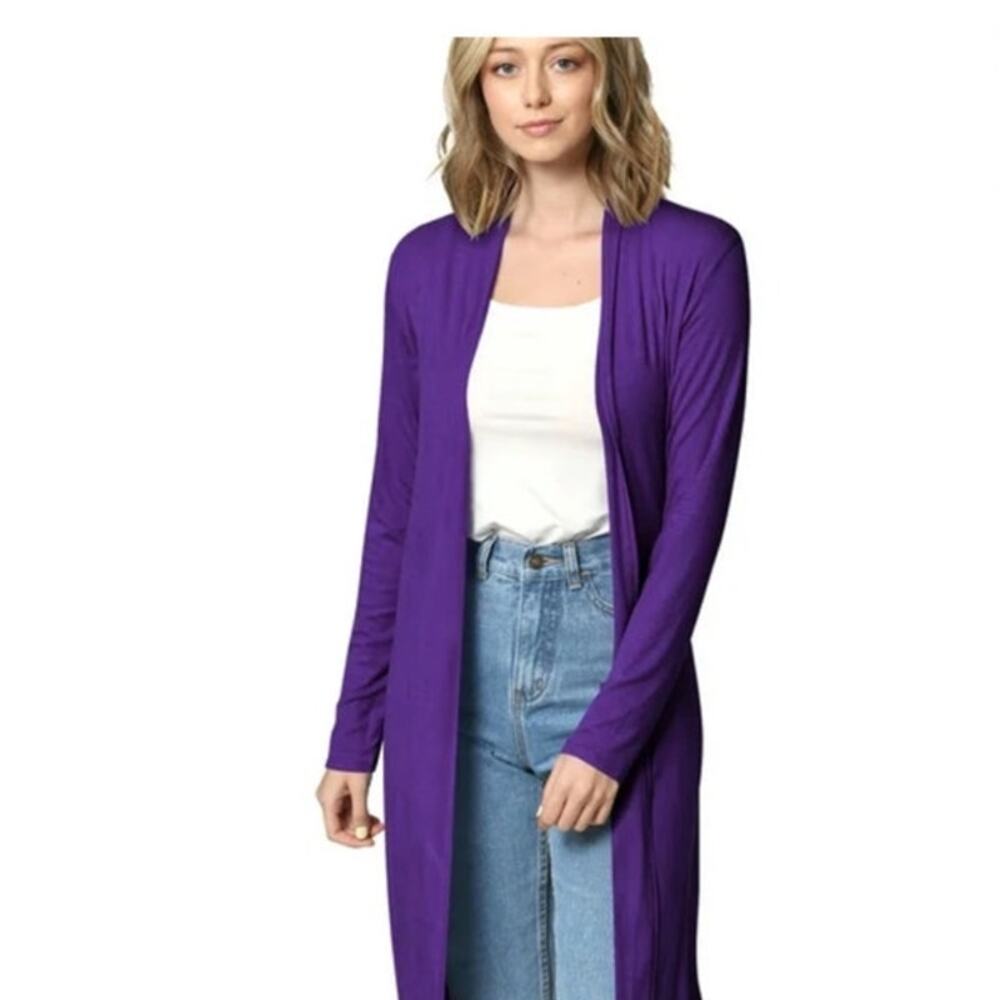 Made by Johnny Purple Waterfall Cardigan size XL